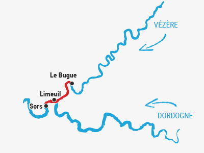 Le Bugue ➤ Sors <span>via Limeuil</span>