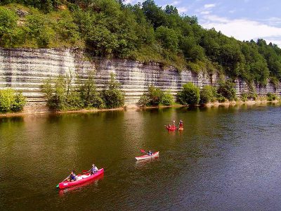 klif Bac de Sors op de Dordogne