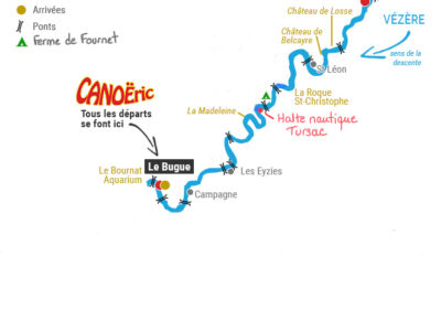 Plan randonnée 2 jours sur la Vézère